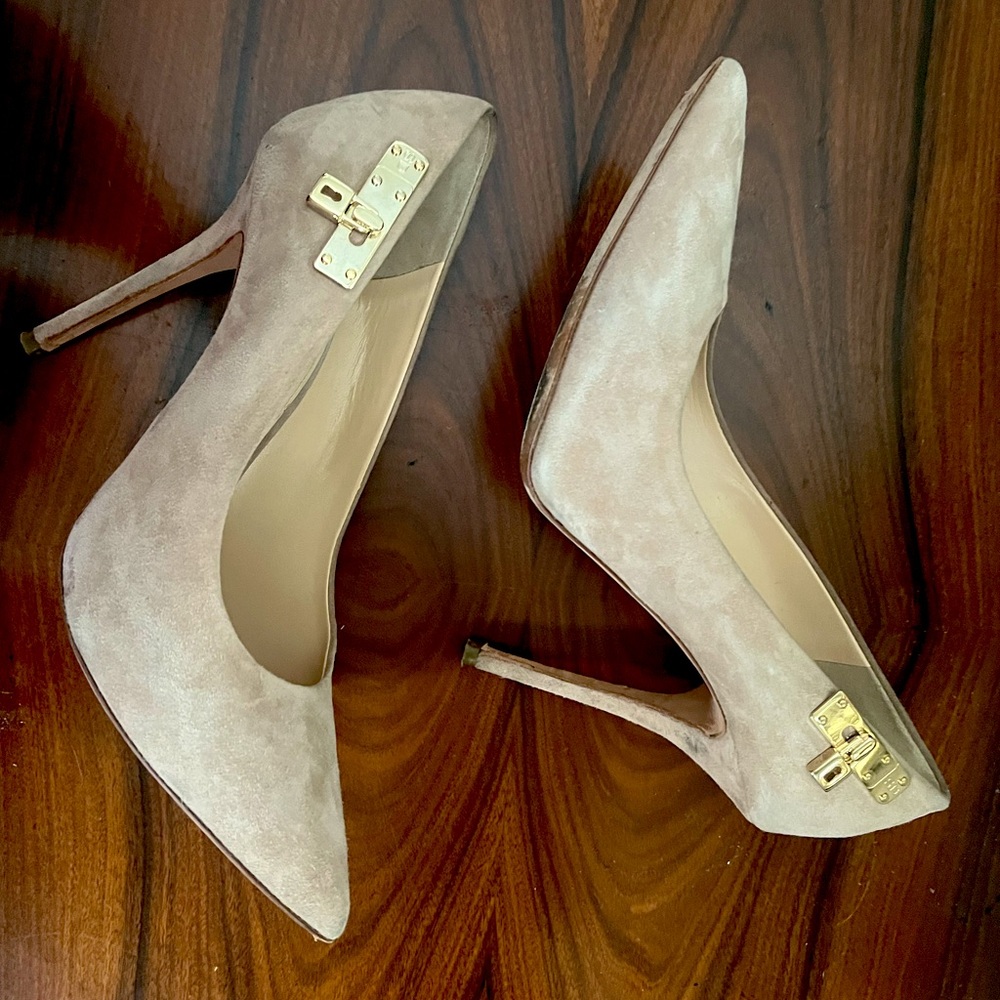 Steven Dann - real suede - beige leather pumps - size 8.5 - made in Italy